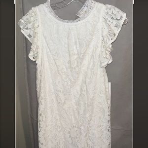 White, lace dress size medium